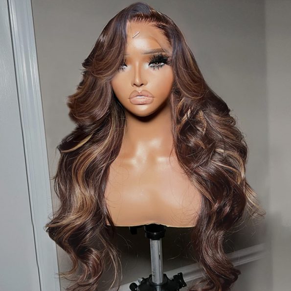 coffee cream highlight wig natural c side part(3)