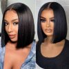 2×6 minimalist lace bone straight bob wig blunt cut