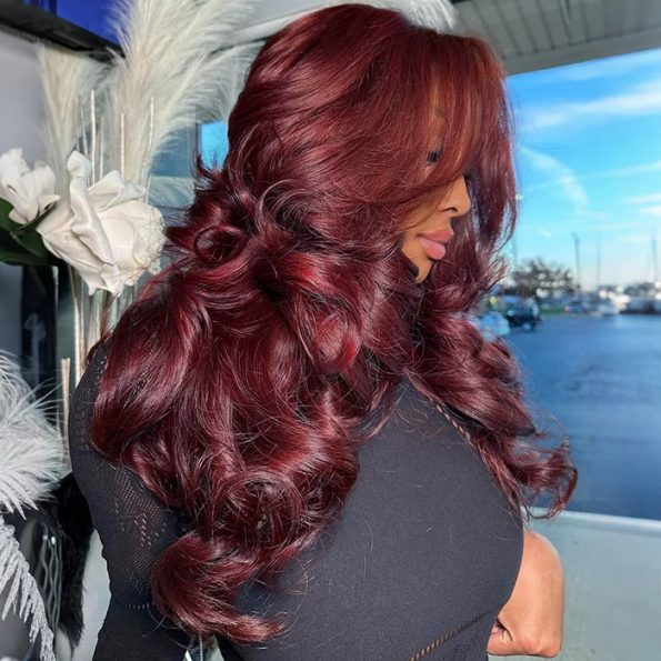 burgundy butterfly haircuts