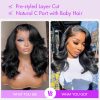 butterfly haircuts c part with baby hair mid length