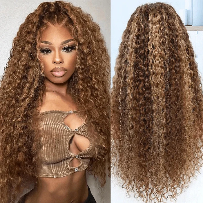honey blonde highlight wig 1