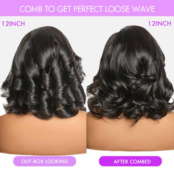 out of box and after comb