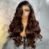ombre brown butterfly haircut pre-style loose wave wig (2)