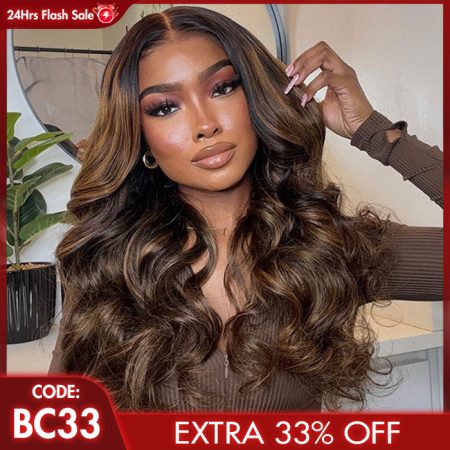 ombre highlight hd lace body wave wig black friday(1)