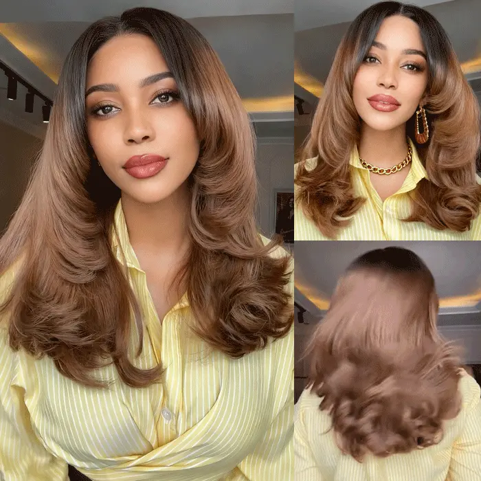 Ombre butterfly haircuts