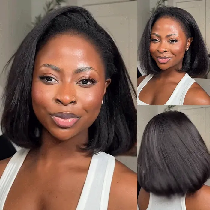 kinky straight bob half wig (3)